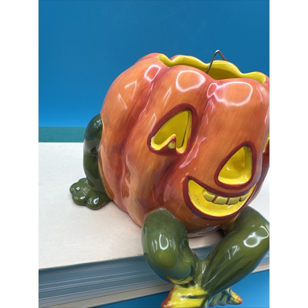 Dept 56 Anthropomorphic Halloween Candle Holder Shelf Sitter Deparatment Pumpkin - Picture 2 of 9